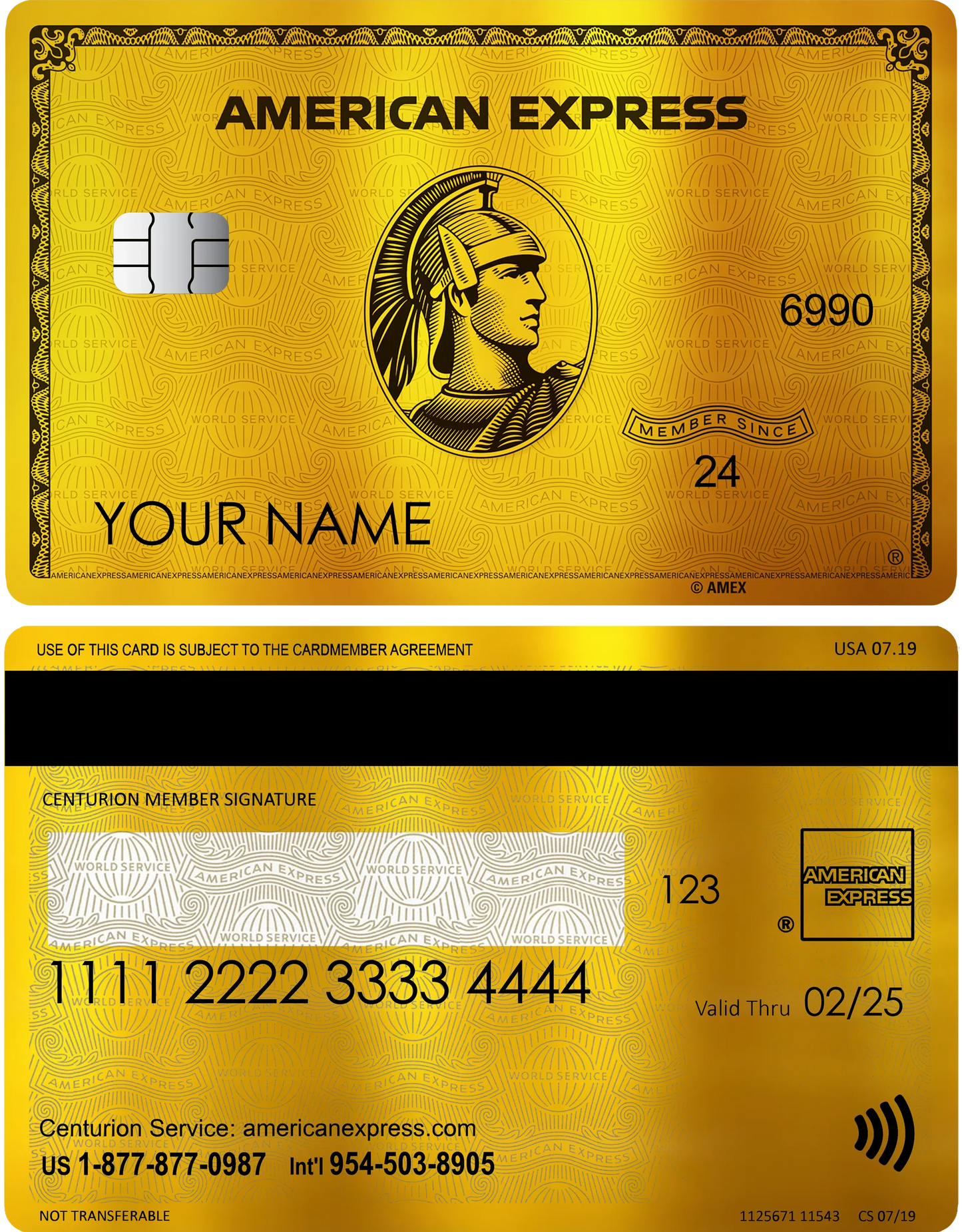 24k Mirrored Gold American Express