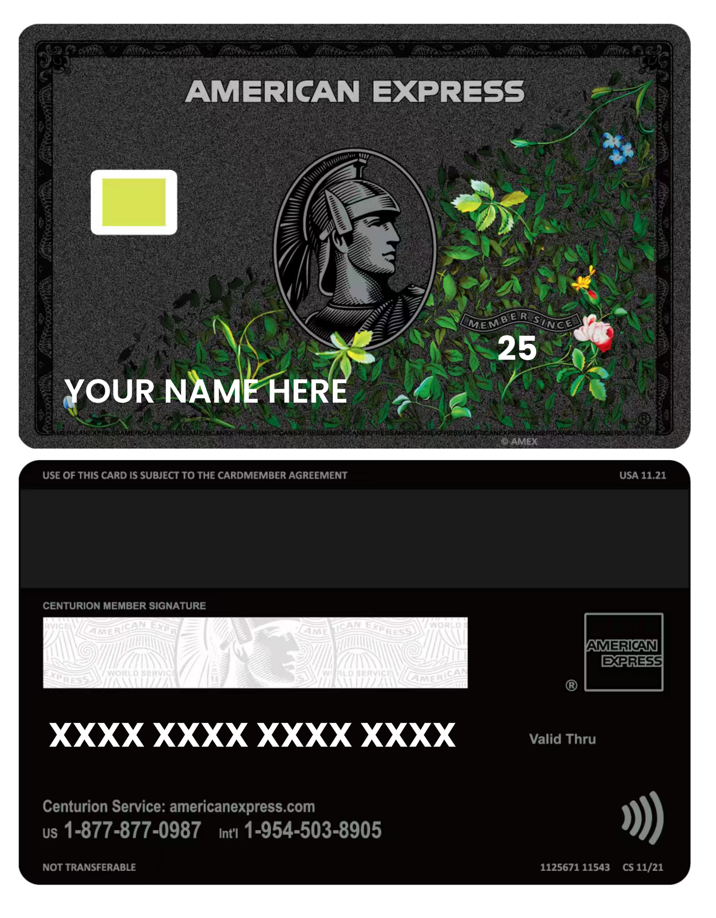 New Floral Black American Express