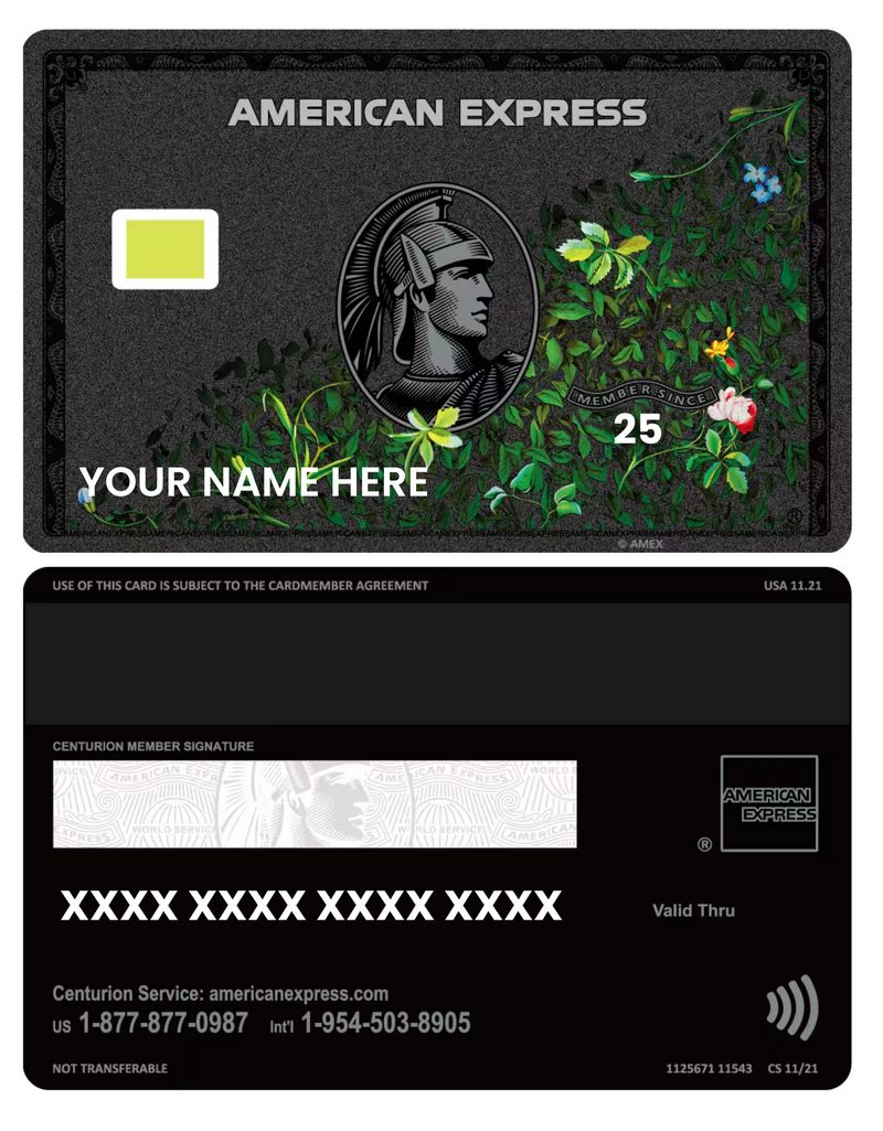 New Floral Black American Express