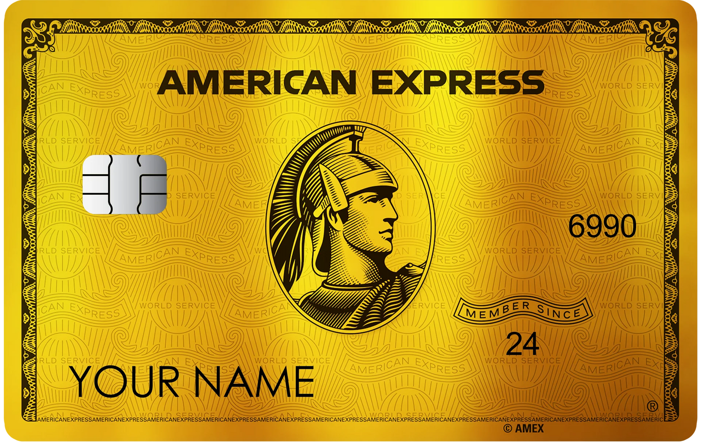 24k Mirrored Gold American Express