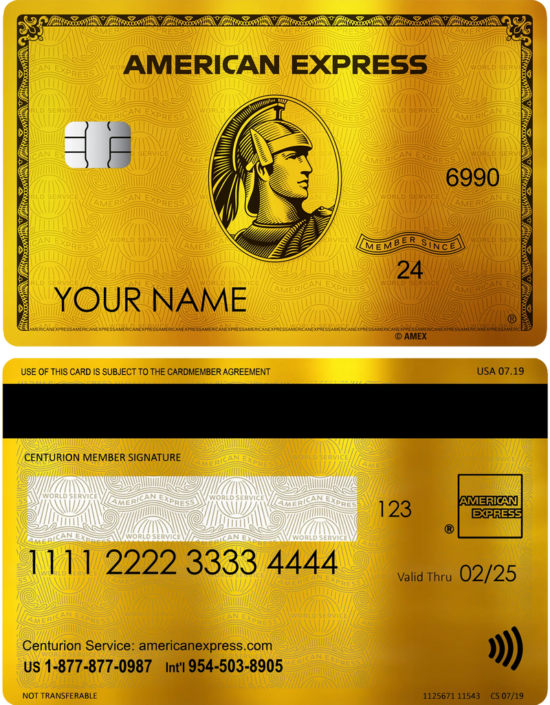 24k Mirrored Gold American Express